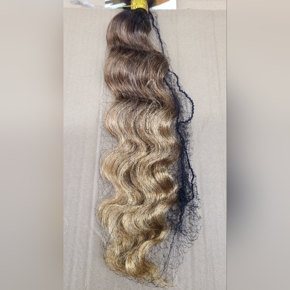3pk bundle set 18" 18" 16" of body wave ombre blonde human weft hair - Picture 1 of 2